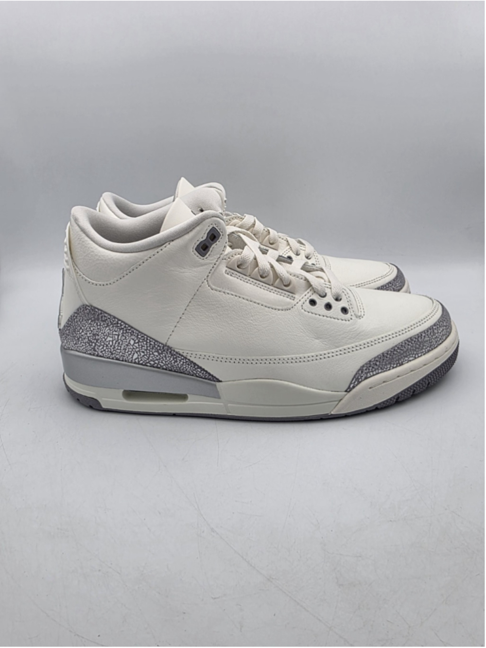 Nike Air Jordan 3 Retro Sail Metallic Silver CK9246-100 Women's Size 12 White